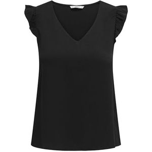 ONLY Dames Onlalma Life Vis S/S Elina Top Solid, zwart, XS