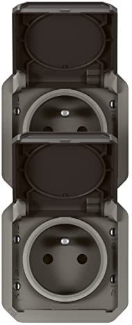Legrand - Plexo - Dubbel Stopcontact - Antraciet - Waterdicht - 16 A