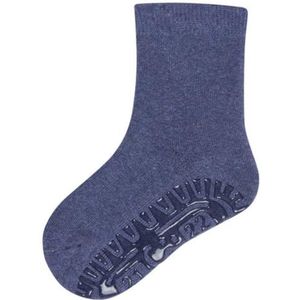 Zachte antislipsokken voor tegels, effen, jeansblauw gemêleerd., 31-32