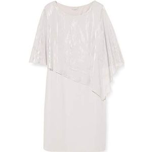 Gina Bacconi Vrouwen Twinkle Chiffon Cape en Crêpe Jurk, Zilver (zilveren mist), 40 NL