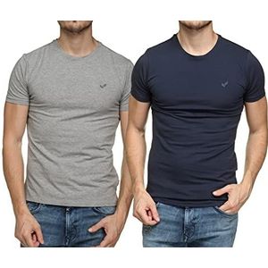 Kaporal T-shirt voor heren, model RIFT-Couleur Navy/Medium Grey, maat XL, Navmgr, Heren