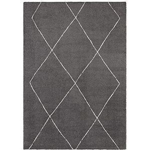 Elle Decor Laagpolig tapijt Massy donkergrijs crème, 120x170 cm