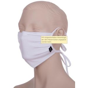 Trigema Unisex mond- en neusmasker (herbruikbaar) om te binden in verpakking van 10 stuks 620001 masker, wit, eenheidsmaat
