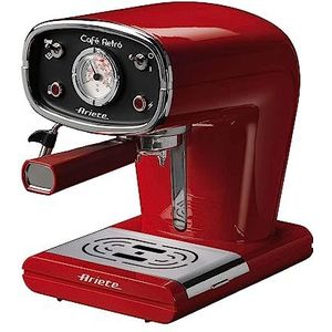 Ariete 1388A Drukkoffiezetapparaat Retro-rood 1388, Roestvrij staal, 900 W, 1 Liter