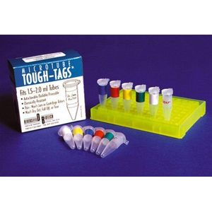 DUTSCHER 053173 Tough-Tags etiketten op kleur gesorteerd 33 x 13 mm voor microslangen 1,5 en 2 ml