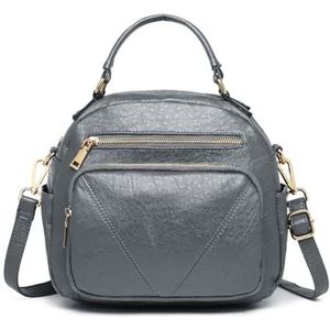 Miss Lulu Handtas Voor Vrouwen Mode Crossbody Tas Concise Kleur Stitching Schoudertas (Grijs