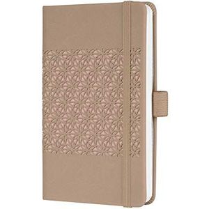 SIGEL JN200 notitieboek dagboek Jolie, ca. A6, gelinieerd, hardcover, elastiek, pennenlus, insteektas, beige