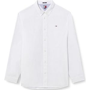 Tommy Jeans Heren L/S Shirt, Wit (Ecru), 4XL grote maten