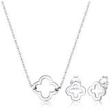 Elli Sieraden Set Dames Shamrock Geluksbedel in 925 Sterling Zilver Verguld