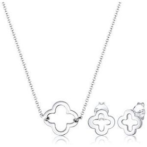 Elli Sieraden Set Dames Shamrock Geluksbedel in 925 Sterling Zilver Verguld