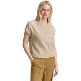 Tom Tailor - Blouse - All-over Motief - Puur Katoen - V-hals - Korte Mouwen