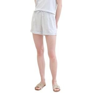 TOM TAILOR Denim Bermuda shorts voor dames, 35562 - Lichtblauw Wit Kleine Streep, L