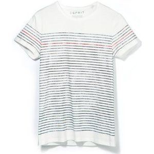 ESPRIT Heren T-shirt ronde hals - Slim Fit 034EE2K021, wit (off white), S