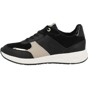 Geox D BULMYA Sneakers voor dames, zwart, 37 EU, zwart, 37 EU