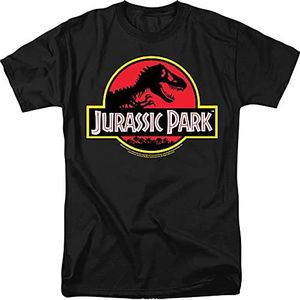 Jurassic Park T-shirt met logo voor heren, Zwart, S