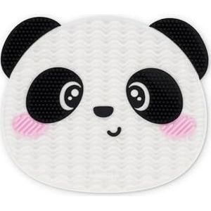 Legami - Reinigingsmat voor make-upkwasten - Brush it Off! - Pad voor het reinigen van make-upkwasten, siliconen pad voor cosmetica met zuignap, panda