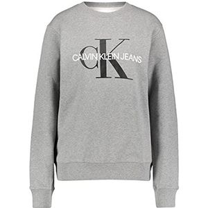 Calvin Klein Jeans Heren Iconic Monogram Crewneck Sweatshirt, grijs (Mid Grey Heather P2F), XS