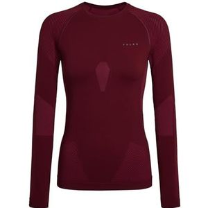 FALKE - Warm Round Neck W L/s - Functioneel Shirt - Rood Merlot - Sneldrogend