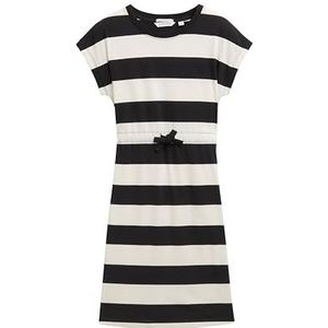 TOM TAILOR - Mini-jurk - Zwart en Wit Bold Stripe - Korte Jurk - 128