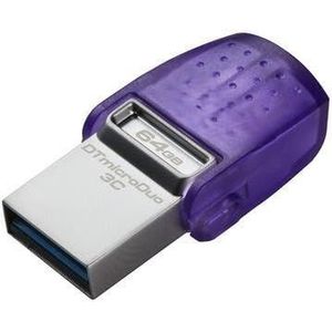 Pendrive 64 GB Dual USB-A en USB-C, ideaal voor de overdracht en opslag van gegevens tussen compatibele apparaten.