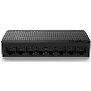 Tenda SG108, 8-poorts Gigabit Ethernet-schakelaar, onbeheerde netwerkhub, Ethernet-splitter, Plug & Play, afgeschermde poorten en plastic behuizing, desktop/wandmontage, ventilatorloos, beperkte