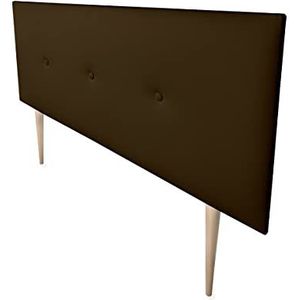 Mattfy Hoofdeinde met bekleding, model Malta, bekleding van hoogwaardig kunstleer, hout, chocolade, 170 x 60 cm, met poten, bed 160