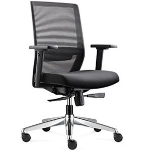 BenS 850-Ergo-3 Ergonomische bureaustoel met wieltjes, verstelbare bureaustoel, in hoogte verstelbare draaistoel voor kantoor, hoogwaardige bureaustoel met lendensteun, ARBO/EN-1335