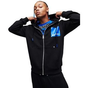 Karl Lagerfeld Jeans, Heren, Box Logo Hoodie, Regular Fit, Zwart, M