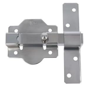Amig - Klapslot voor ingangs- of achterdeuren, mod. 1P | 105 x 165 mm | hoge veiligheid | slot zonder sleutel | staal zilver