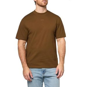 HUGO Heren Small Center Logo Jersey T-shirt met korte mouwen, donker sepia, Large