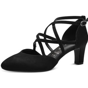 Tamaris Damespumps textiel blokhak, zwart, 40 EU