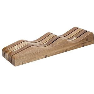 MasterClass Houten Messenblok - Veiligheid en Hygiëne MessenHouder voor op Lades en Aanrechten 35 x 10 x 5.5cm