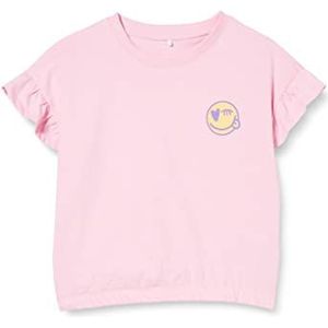 NAME IT Girl's NMFDANIELA SS Boxy TOP T-shirt, Lila Sachet, 110
