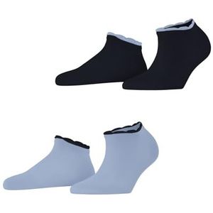 ESPRIT Dames Korte sokken Romantic 2-Pack W SN Viscose Dun eenkleurig Multipack 2 Paar, Veelkleurig (Blue Green 0040), 39-42