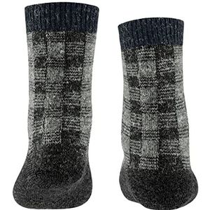 FALKE Unisex Forest Checked K So sokken voor kinderen, zwart (black 3000), 19/22 EU