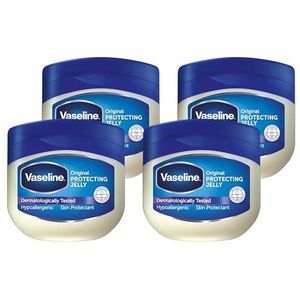 Vaseline Original Protecting Jelly, verzorgt de droge, ruwe huid en biedt verlichting bij eczeem 4 x 100 ml
