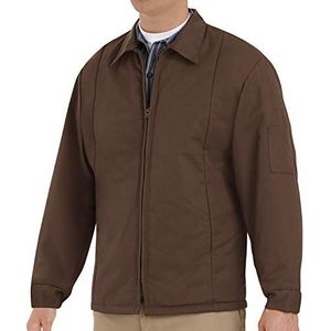 Red Kap Men's Perma-Lined Panel Jacket, Brown, X-Large