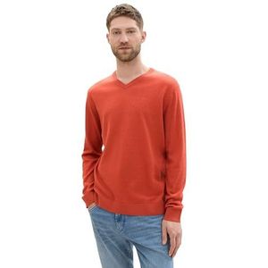 TOM TAILOR heren trui, 36301 - Blood Orange Melange, XL