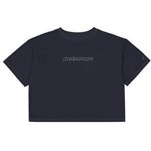 Champion Legacy C-Tech W (117481) - Fine Stretch Jersey Tonal Logo Boxy SS Crewneck T-shirt, zwart (NBK), L C-Tech FW24 dames, zwart (Nbk), L