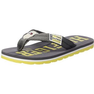 Tommy Hilfiger Jongens M3285arlin 1d Teenslippers, Meerkleurig Steel Grey Midnight Lemon 039, 26 EU