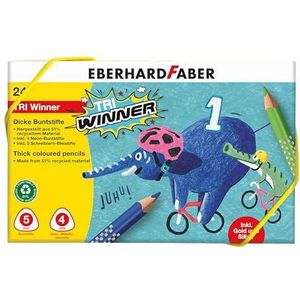 Eberhard Faber 518424 - TRI Winner kleurpotloden, doos van 24, voor schilderen, illustreren en tekenen