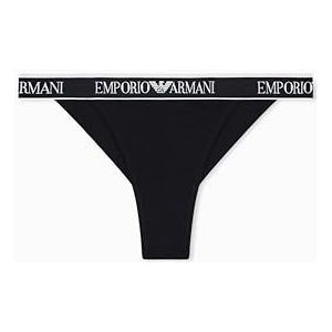 EMPORIO ARMANI Dames Logoband T-Brazilian Half Slip, Zwart, XS, Zwart, XS