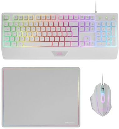 Mars Gaming MCP124 - Gaming Combo - Ergonomisch Toetsenbord - H-Mech LED RGB - Muismat Nanotextiel 360 x 260 mm