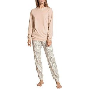 Calida Sweet Dreams Tweedelige pyjama voor dames, van katoen met zachte grip, Lace Parfait Pink, 36/38