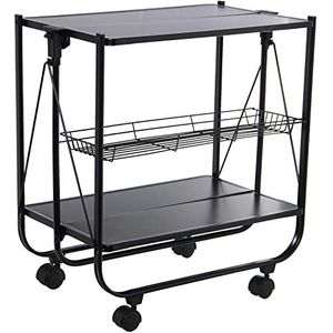 Opvouwbare camera, met metalen wielen, zwart, 70 x 40 x 68 cm