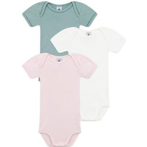 Petit Bateau Bodies Us korte mouwen (3 stuks) voor babymeisjes, Variant 1:, 3 Maanden