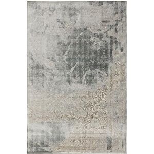 benuta Nest tapijt Henry - synthetische vezel - rechthoekig en in stijl: abstract, vintage - onderhoudsvriendelijk voor woonkamer slaapkamer | lichtgrijs | 120x170 cm