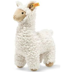 Steiff 069543 - origineel pluche dier Lama Soft Cuddly Friends Leandro, knuffeldier ca. 29 cm, merknus knop in het oor"", knuffelvriend voor baby's vanaf de geboorte, crème