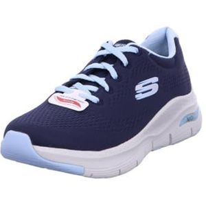 Skechers ARCH FIT BIG APPEAL dames Sneaker Low-Top Trainers, Navy Knit Mesh Lt Blue Trim, 39 EU