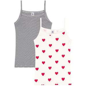 PETIT BATEAU - Set van 2 Tanktops - Rood - Katoen